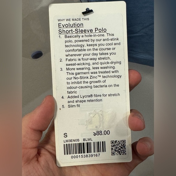 Lululemon Men Evolution Short Sleeve Polo Blue NWT - Picture 3 of 5